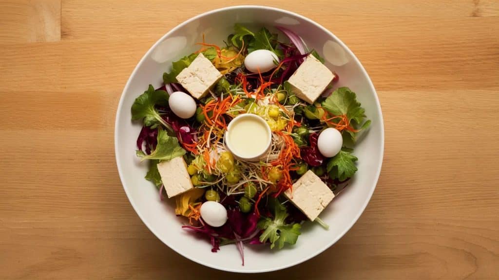 Vitaliserfr Salade Composée Vitaminée aux Betteraves Marinées et Tofu Fumé