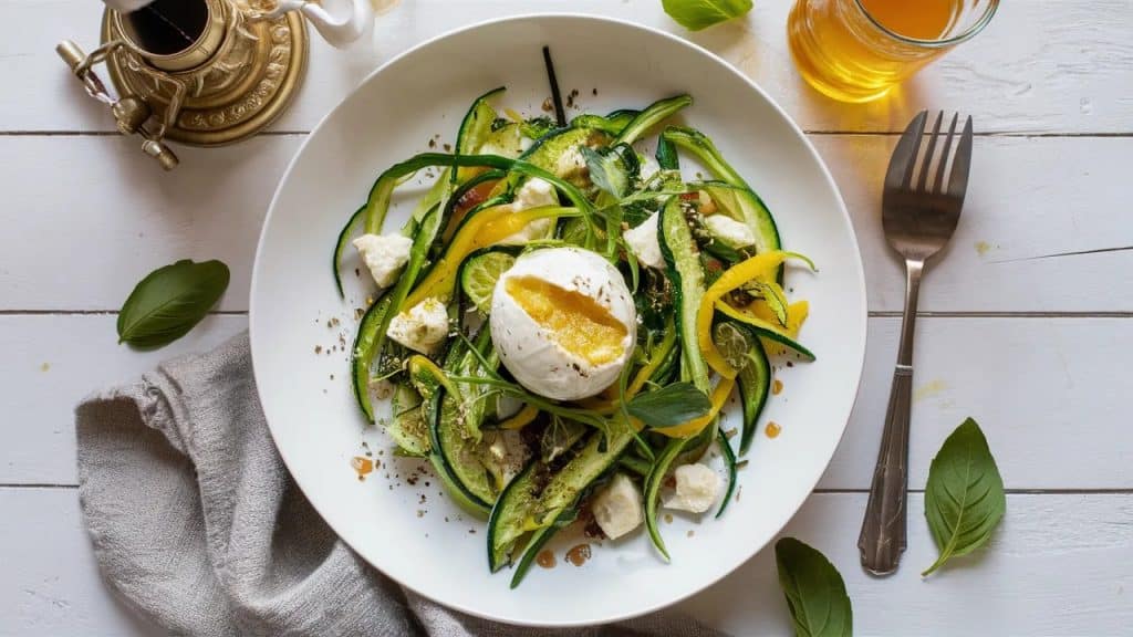 Vitaliserfr Salade de Courgettes Burrata et Herbes Fraîches Délice dÉté