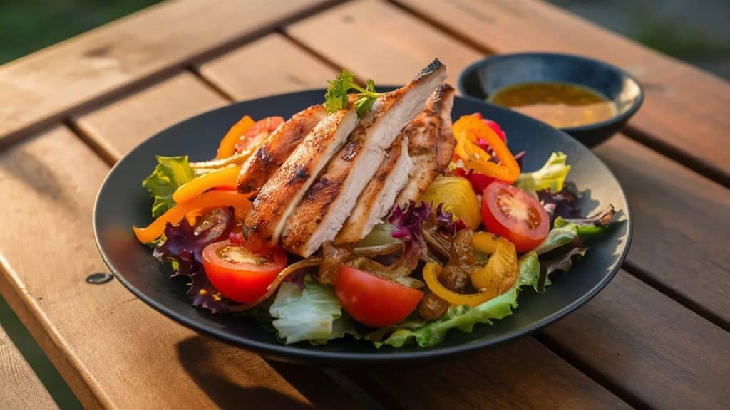 Vitaliserfr Salade de Poulet Grillé Riche en Protéines pour un Repas Équilibré