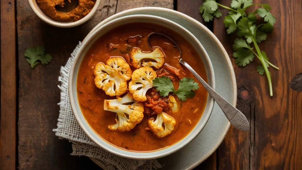 Vitaliserfr Soupe Roborative au Chou fleur Rôti et au Curry