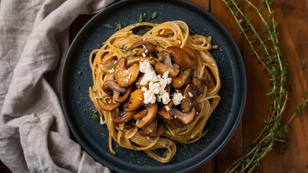 Vitaliserfr Les Secrets dune Délicieuse Pasta aux Champignons et Feta