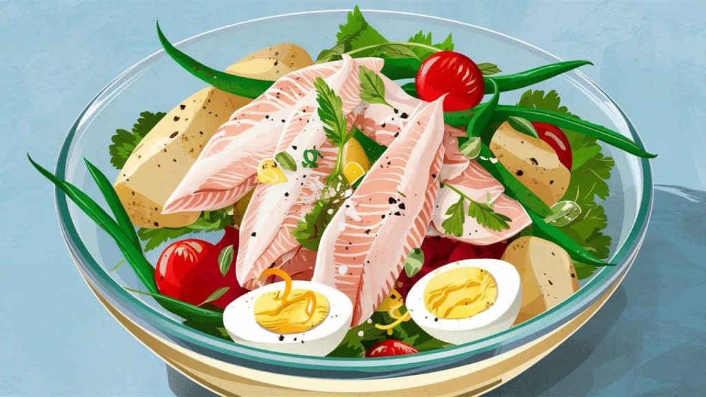 Vitaliserfr Salade Niçoise Santé à lEsturgeon et Haricots Verts