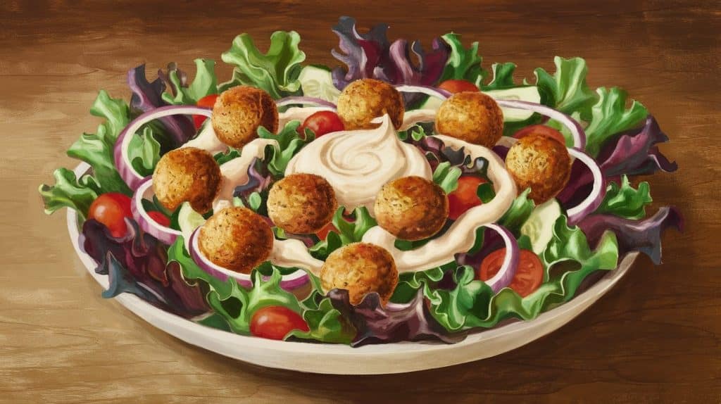 Vitaliserfr Salade de Falafel Rafraîchissante avec Sauce Tahini au Citron