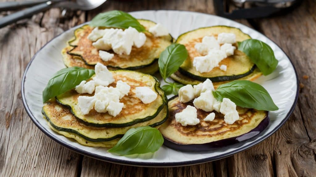 Vitaliserfr Pancakes Salés aux Pois Chiches Chèvre et Légumes Rôtis