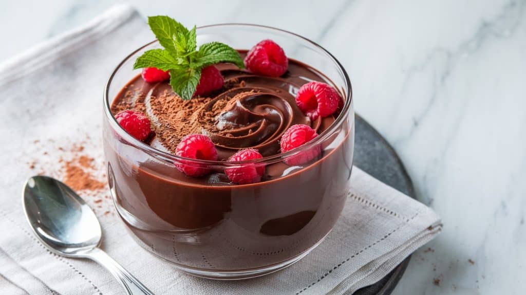 Vitaliserfr Pudding au Chocolat Noir et aux Framboises Un Délice Sain et Gourmand