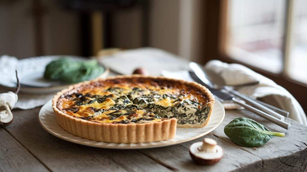 Vitaliserfr Quiche Épinards Champignons Délice Végétarien Croustillant