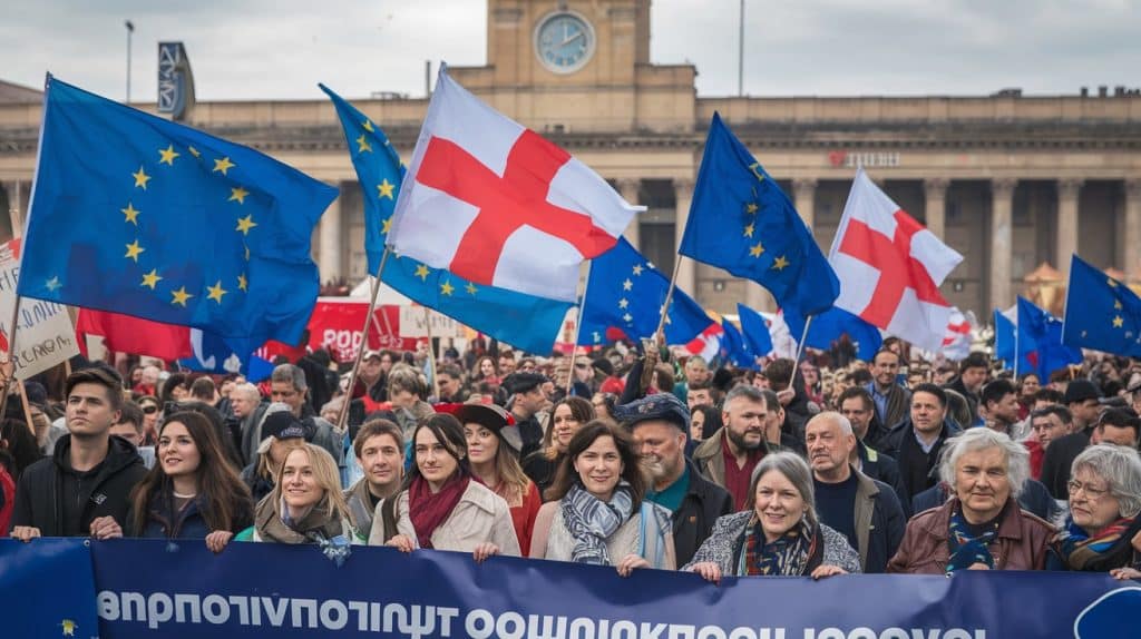 Vitaliserfr Rassemblement Pro Européen en Géorgie avant les Élections Cruciales