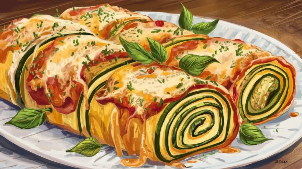 Vitaliserfr Rouleaux de Lasagnes aux Courgettes et Mozzarella Fumée