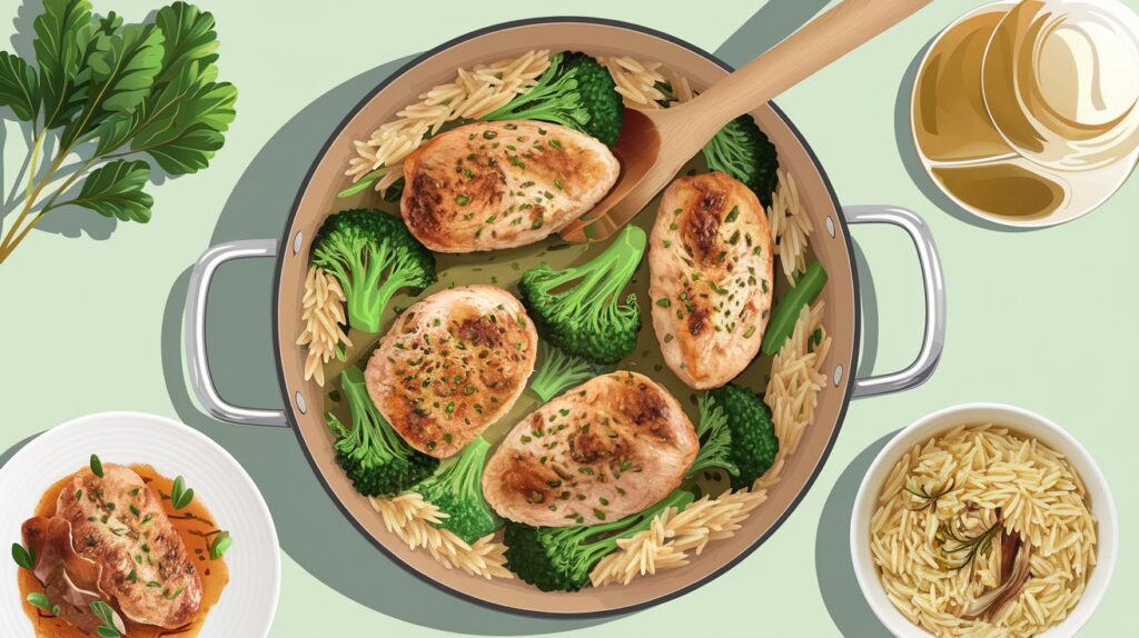 Vitaliserfr Cheesy One Pot Chicken Broccoli Orzo Le Plat Réconfortant et Sain