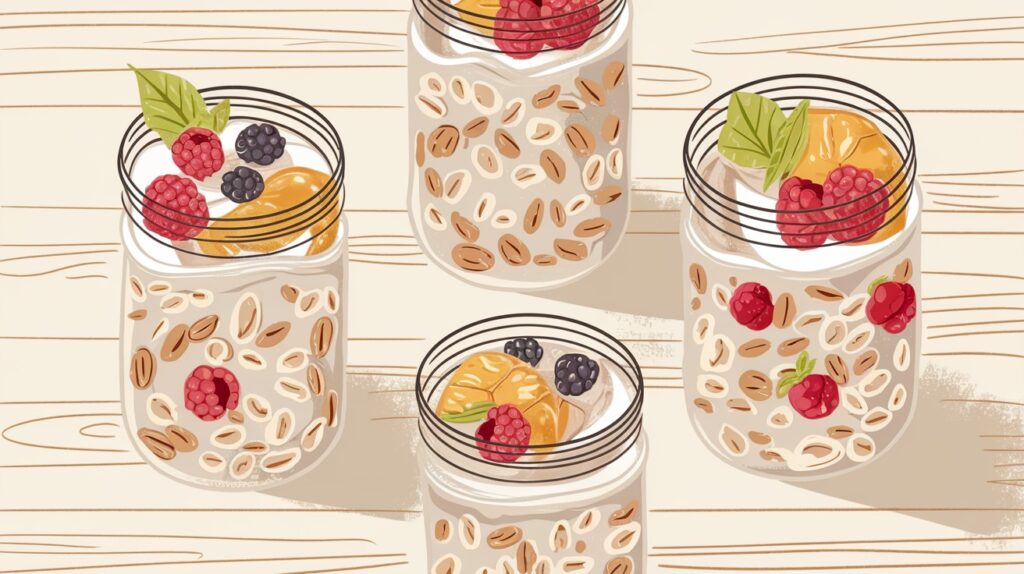 Vitaliserfr Petits Déjeuners Équilibrés avec des Bocaux à Overnight Oats