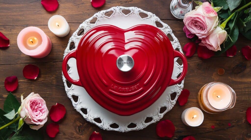 Vitaliserfr Cocotte en Forme de Cœur Le Creuset Le Cadeau Parfait pour la Saint Valentin