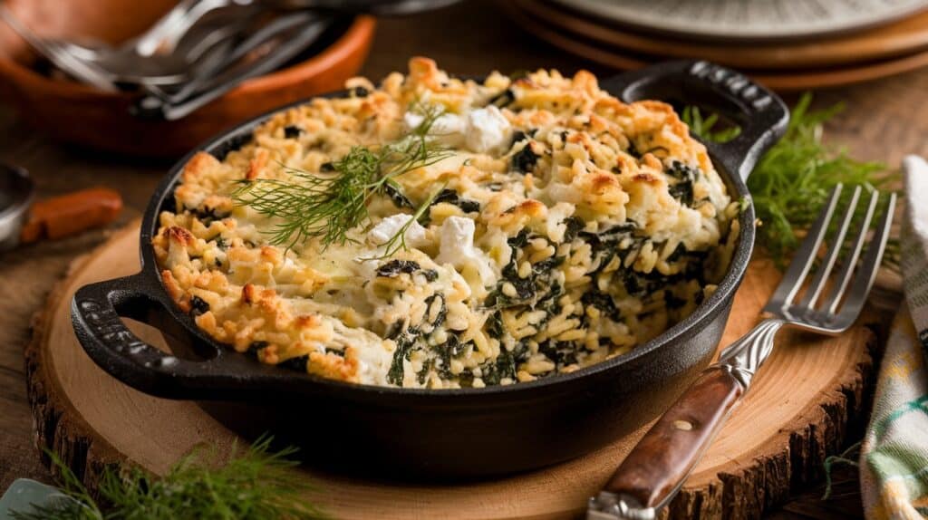 Vitaliserfr Gratin dÉpinards au Riz et Feta Délicieux et Nourrissant