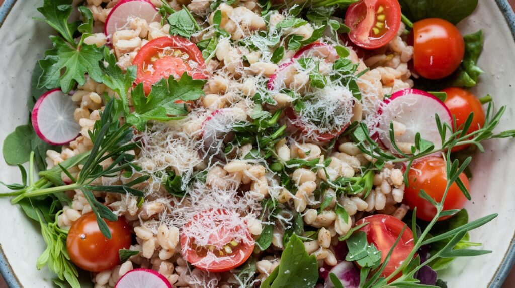 Vitaliserfr   La Salade de Farro de Charlie Bird  Le Plat Végétarien Préféré dIna Garten