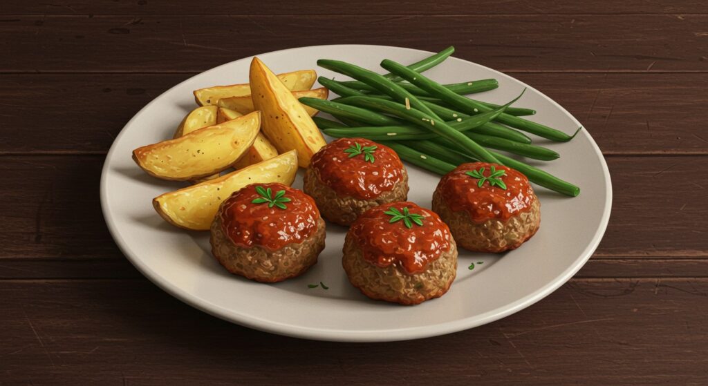 Vitaliserfr   Petits Pains de Viande aux Haricots Verts et Pommes de Terre